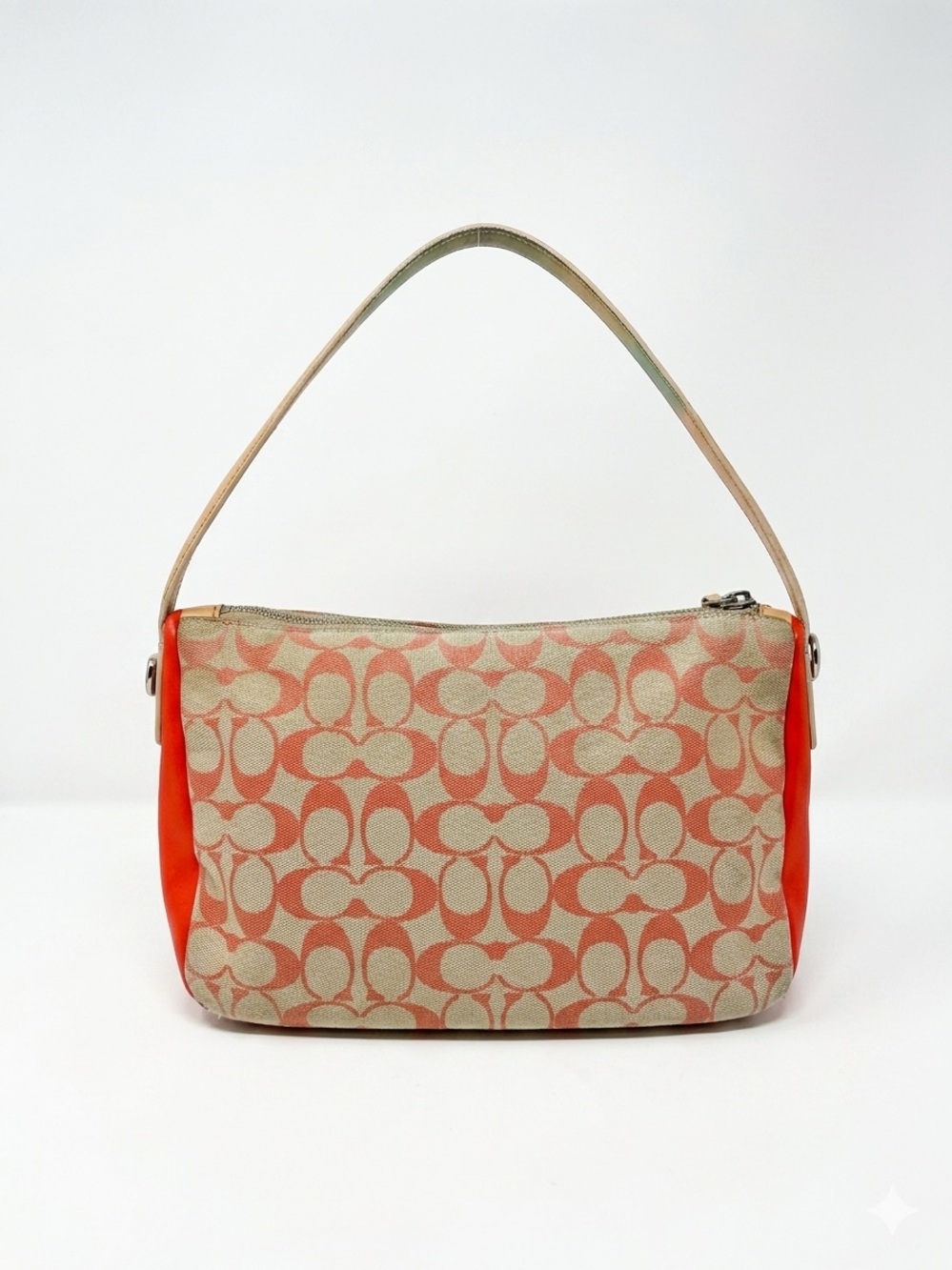 Coach Legacy Weekend Signature Shoulder Bag Coral Khaki 23471 Vintage Y2K Retro